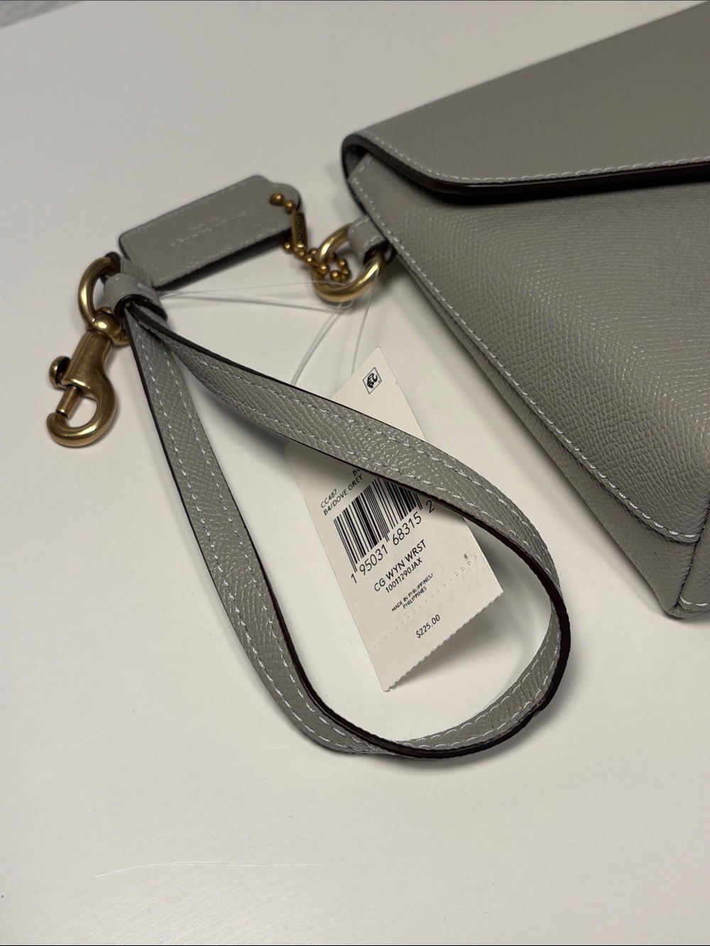 NWT COACH Wynn Leather Clutch/Wristlet In Dove Grey - Picture 8 of 14